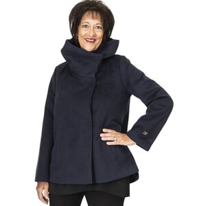 Like New!  Nikki Jones Navy Faux Cashmere Contemporary Jacket - Sz M